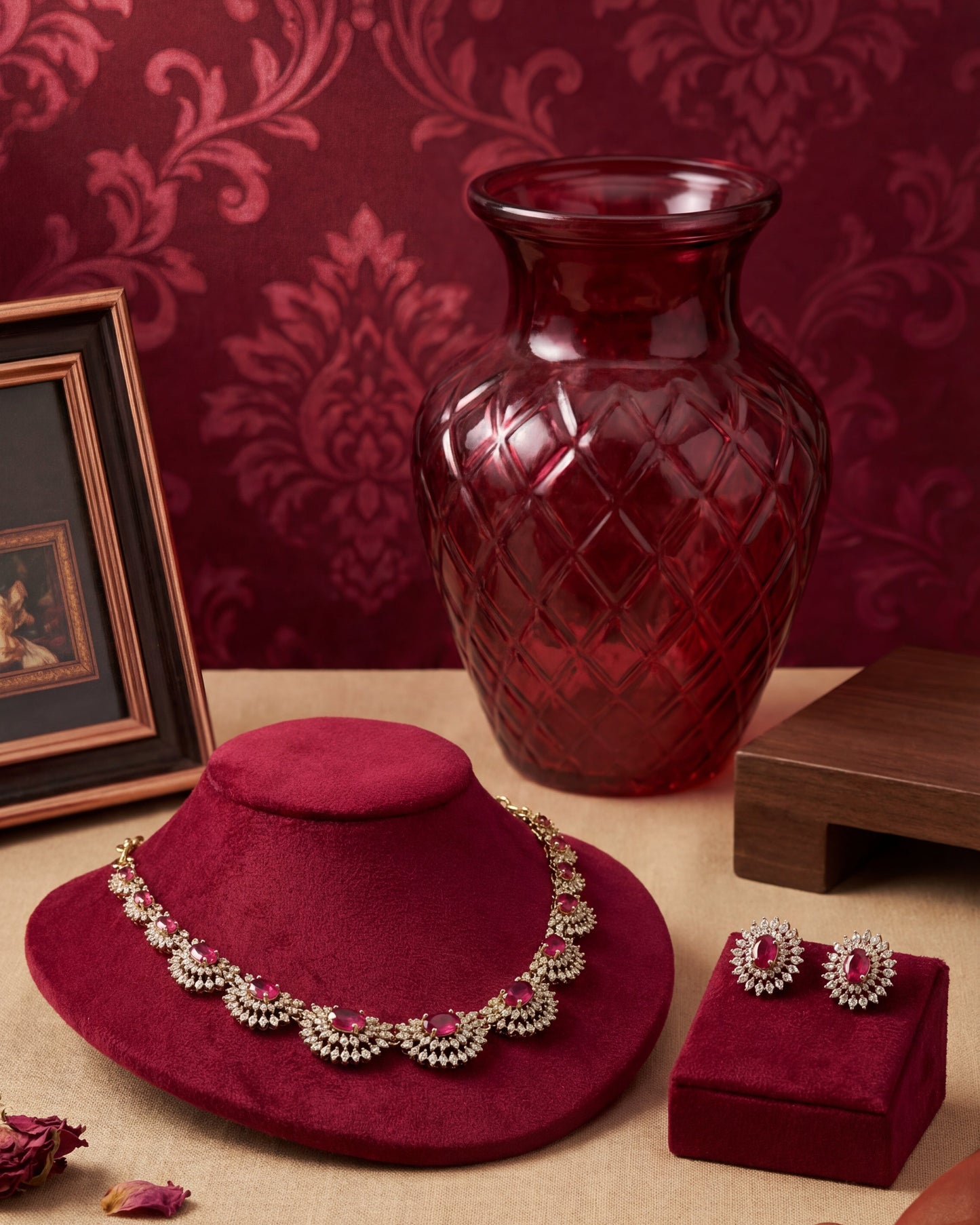 The Sulthana  Cresentmoon Green Necklace set