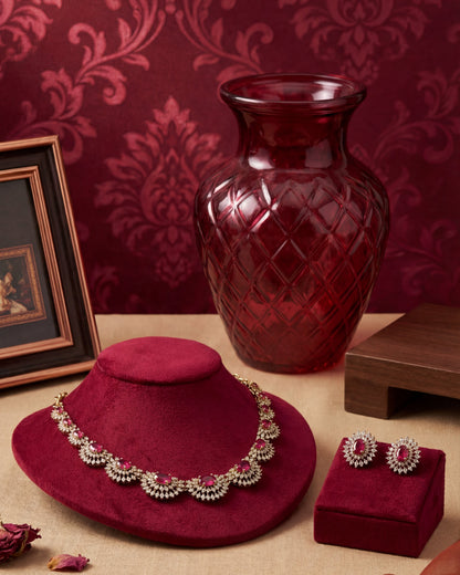 The Sulthana  Cresentmoon Green Necklace set