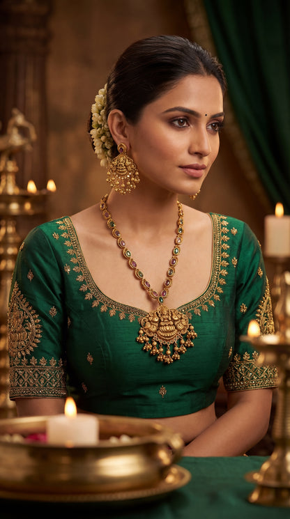 Lakshmi Multistone Antique Kemp Necklace