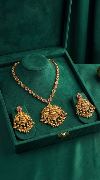 Lakshmi Multistone Antique Kemp Necklace