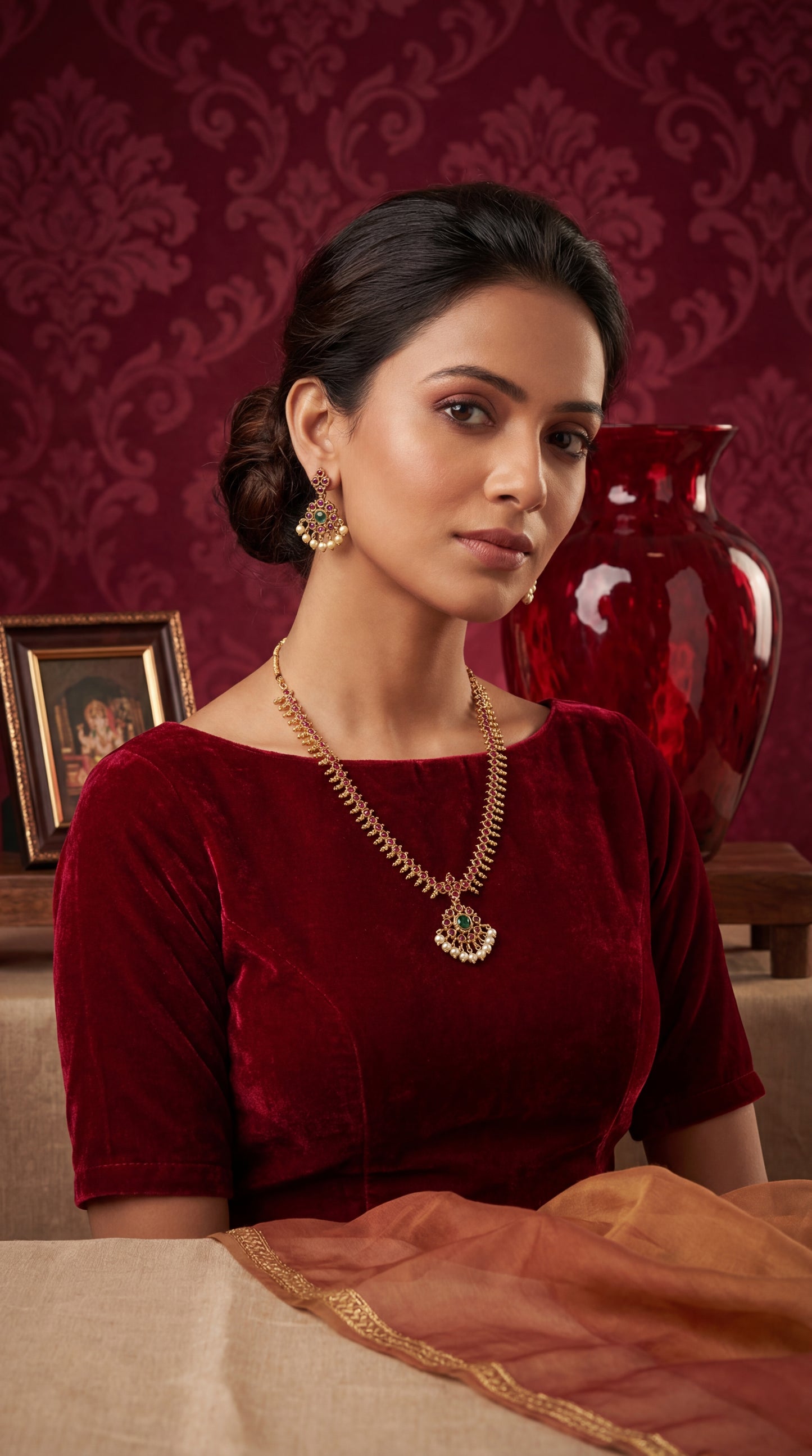 Chettinadu Kemp stone Necklace