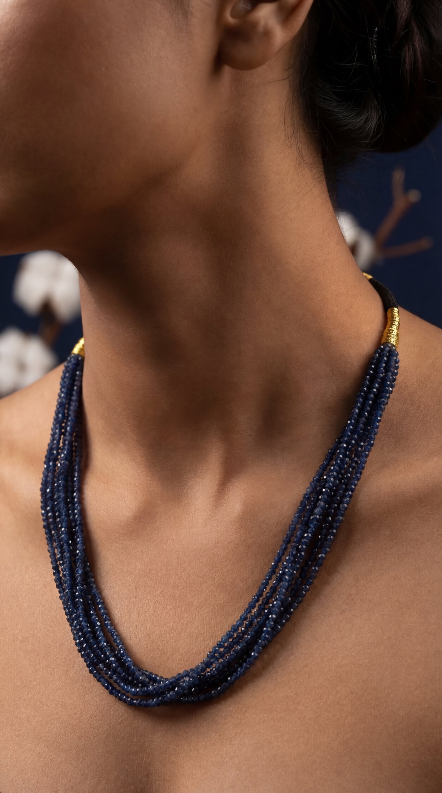 Midnight Blue Multi- Strand Beaded Necklace