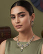 Rivana AD Blue Saphire Stone Necklace Set