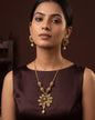 Swati Leaf Green & Red Pendant Necklace
