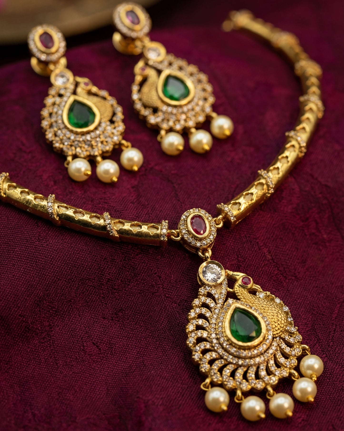 AD Peacock  Luxe Choker Necklace