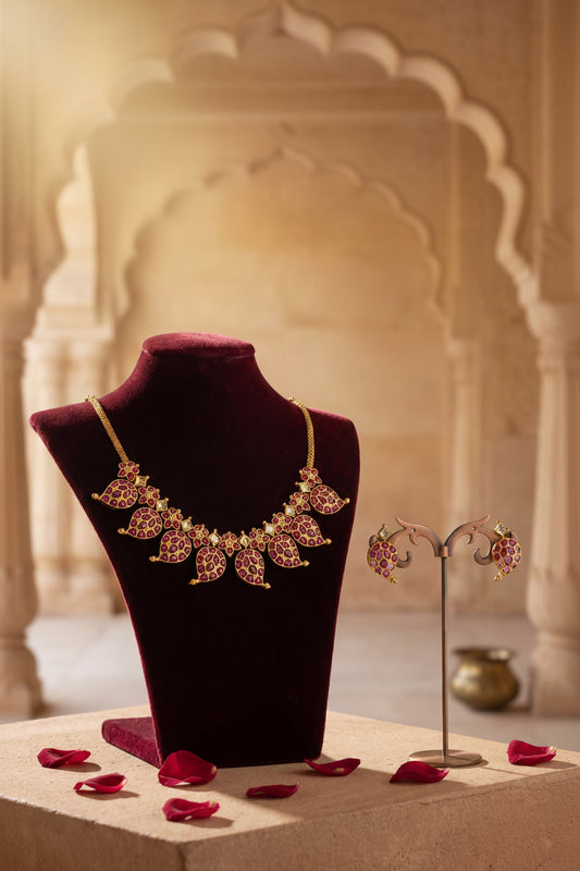Kemp Mango Premium Ruby Necklace Set