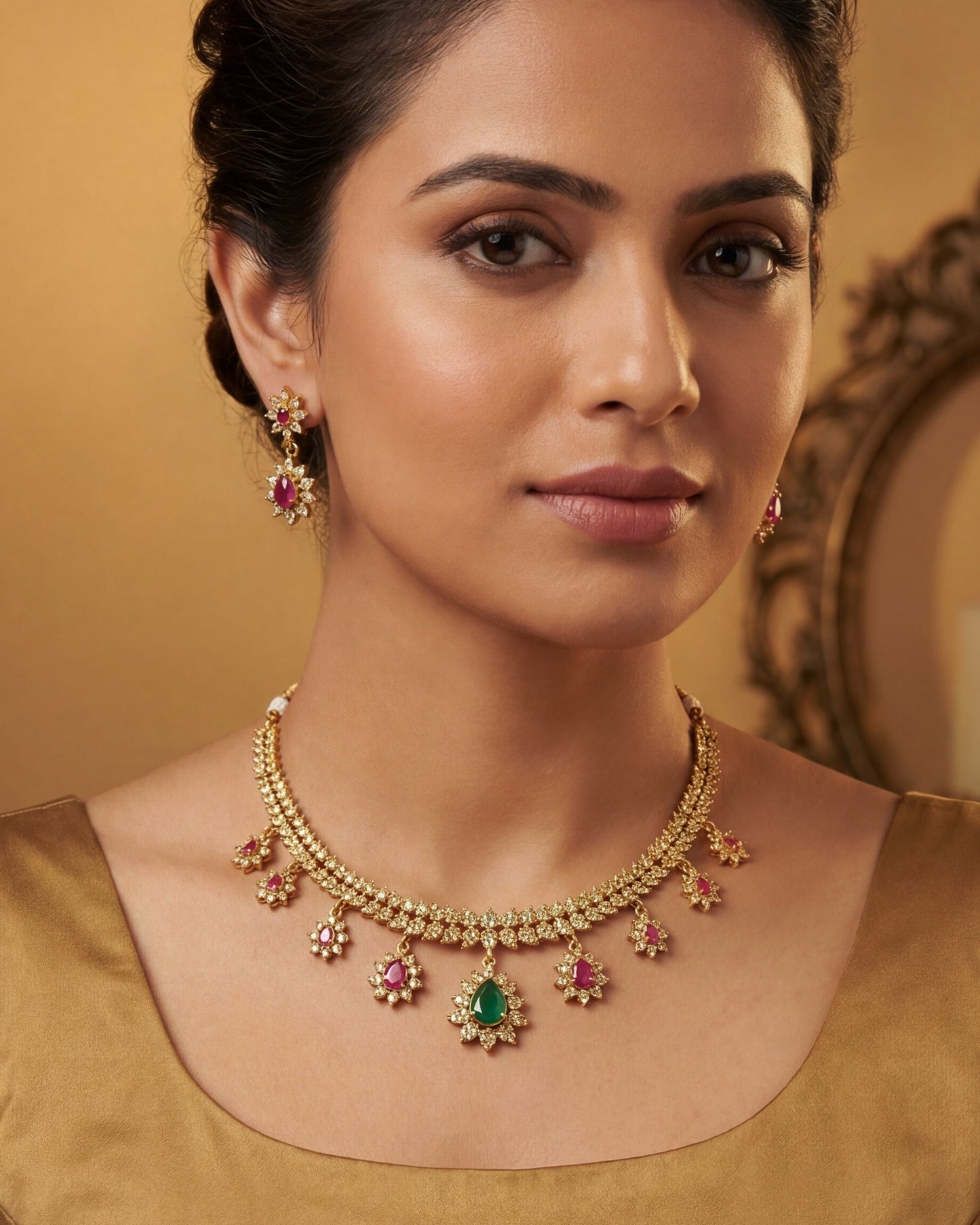 Meba Multistone CZ Necklace Set