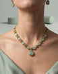 Nur Peach Green Necklace Set