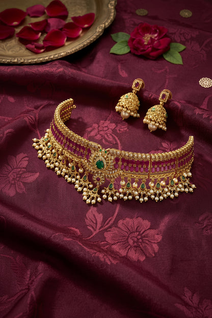 Yashika Premium Chocker CZ Luxe Necklace Set