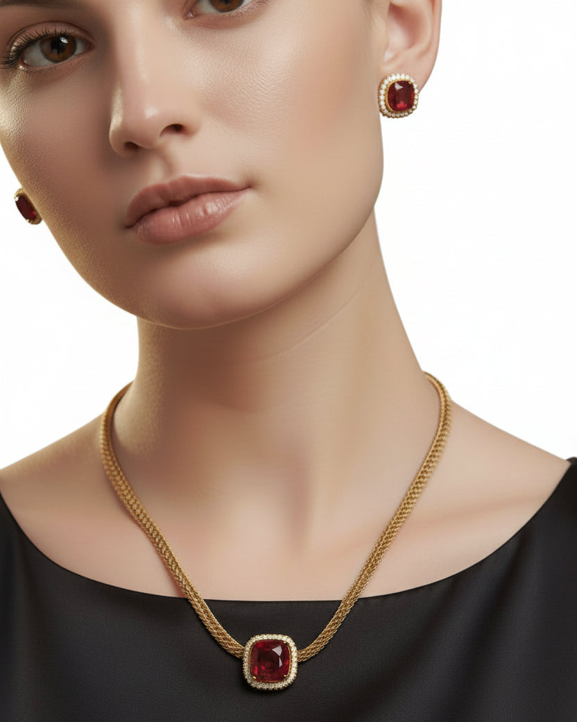 Classic Gem Stone Choker Necklace