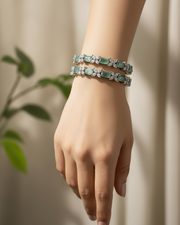 Mint AD Stone Bangle – Hand Pointing Down