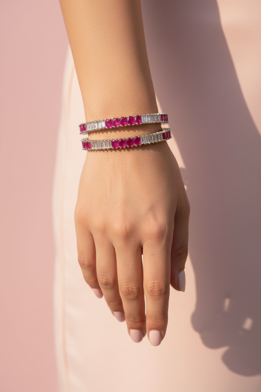 Ruby CZ Bangles 