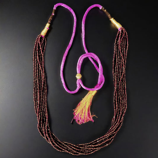 PURPLE BEADS 8 LAYER NECKLACE